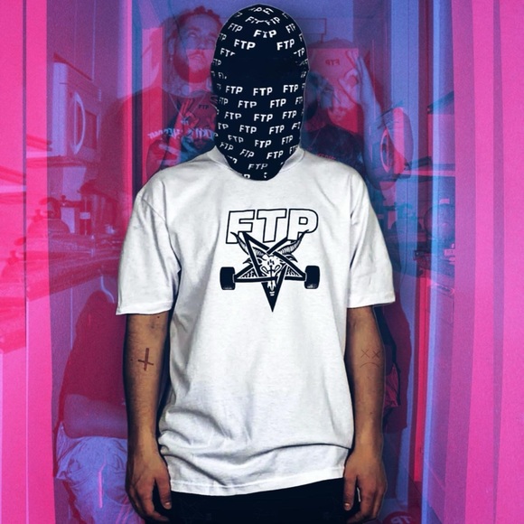 𖤐 FTP x THRASHER SKATEGOAT TEE + pink thrasher x FUCKTHEPOPULATION sticker - Picture 4 of 13